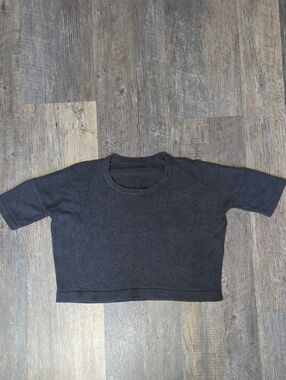 lululemon athletica Dark Charcoal Cropped Crew Neck Sweater